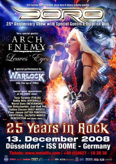 Doro 25 years in rock - ISS Dome Düsseldorf ticket
